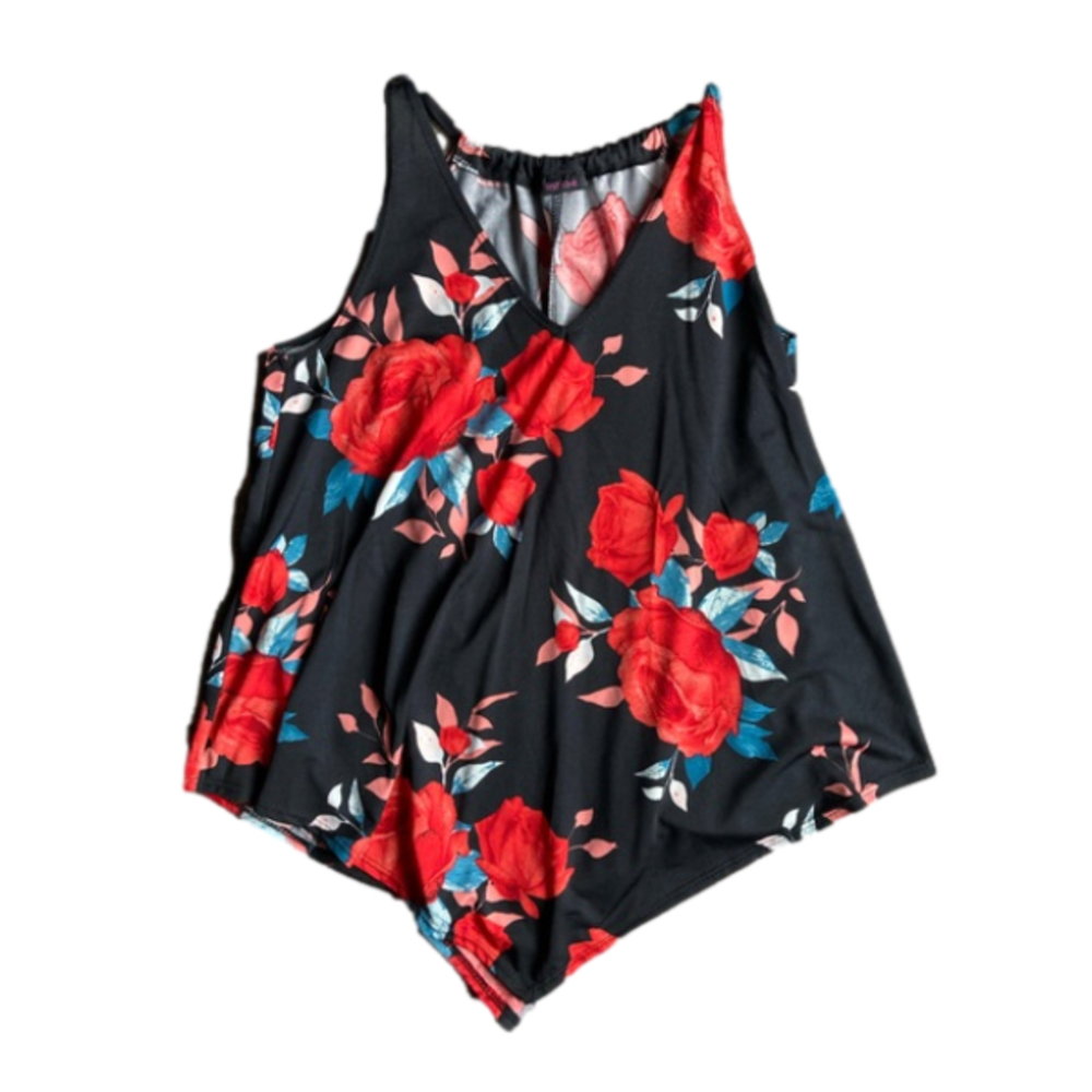 First Love Size S/M Red Roses Floral Tank Top